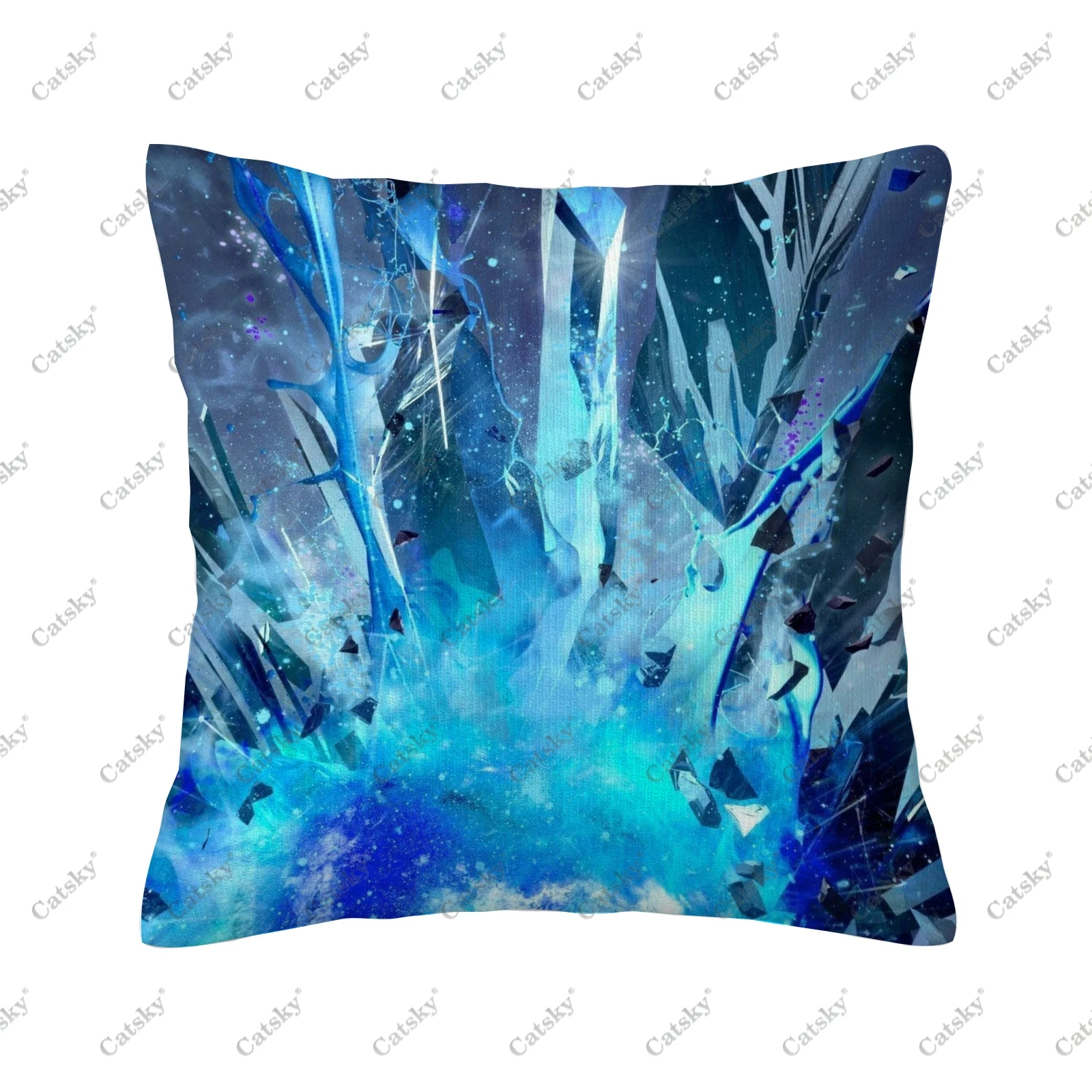 blue green abstract Pillow cover decoration sofa home 45x45 cm gift holiday double-sided short plush cushion covers back pillows