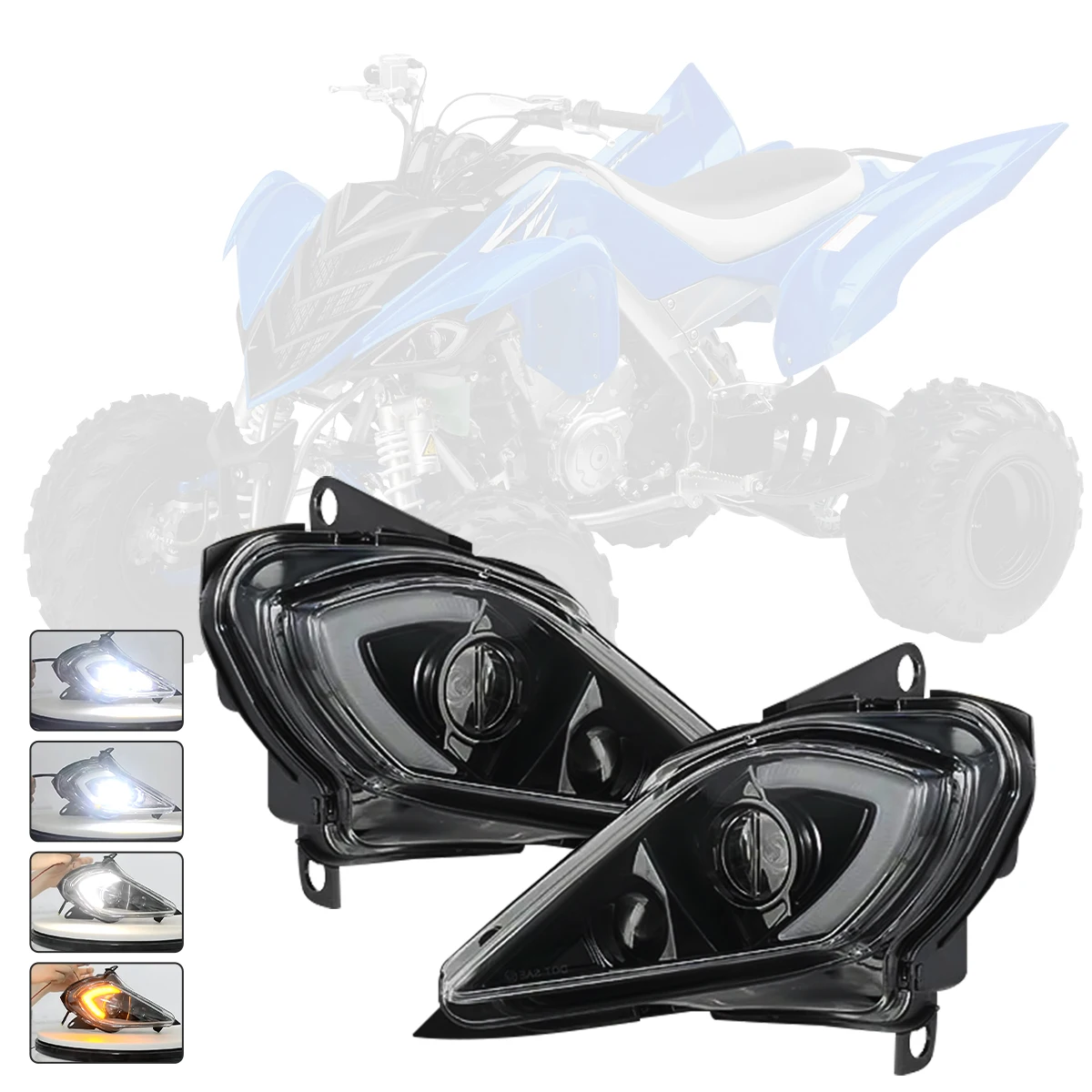 ATV H4 LED Koplamp voor Yamaha Raptor 700R 250 350 Koplamp YFZ450R Wolverine 450 2006-2023 DRL Voorlamp richtingaanwijzer