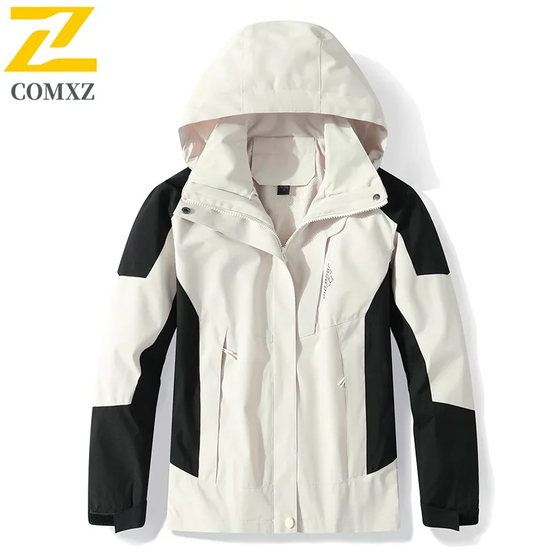 

COMXZ Premium Men Jacket New Classics Detachable Hooded Work Lightweight Coat Hiking Casual Style Comfort Spring Autumn Wear