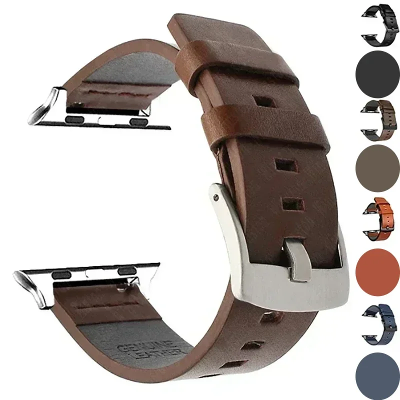 

Кожаный ремешок для Apple Watch Ultra 2 Band 49 мм 9 8 7 45 мм 41 мм Высококачественный ремешок для IWatch Series 6 SE 5 4 44 мм 40 мм