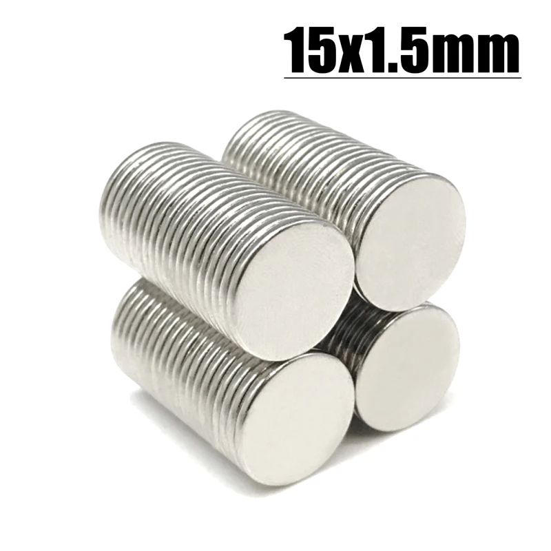 15*1.5mm Magnet Neodymium Magnet 10-500pcs N35 NdFeB Permanent Magnetic Imanes 15x1.5mm Magnet Accessory Magnetic Magnets