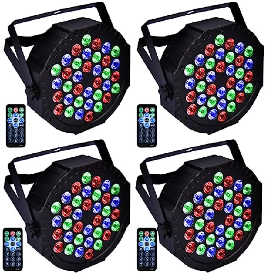 

Stage Lights Dj Lights for Parties Led Stage Light Sound Activated Portable Party Light Par Light 36 Led RGB Remote Control Upl