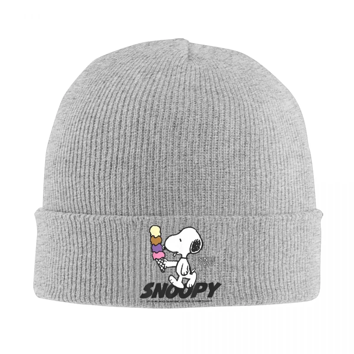 Peanuts Snoopy Ice Cream Cone Knit Hat Beanies Winter Hat Warm Acrylic Fashion Caps for Men Women Birthday Gift