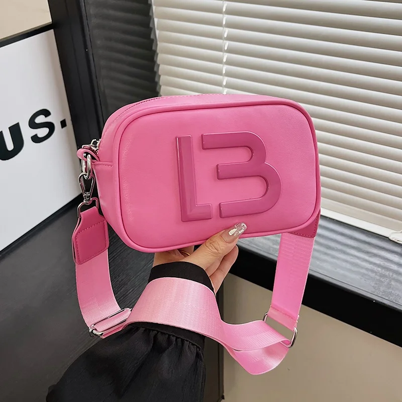 Pu Shoulder Bag Trendy And Personalized Solid Color Camera Bag Fashionable And Simple Portable Crossbody Bag