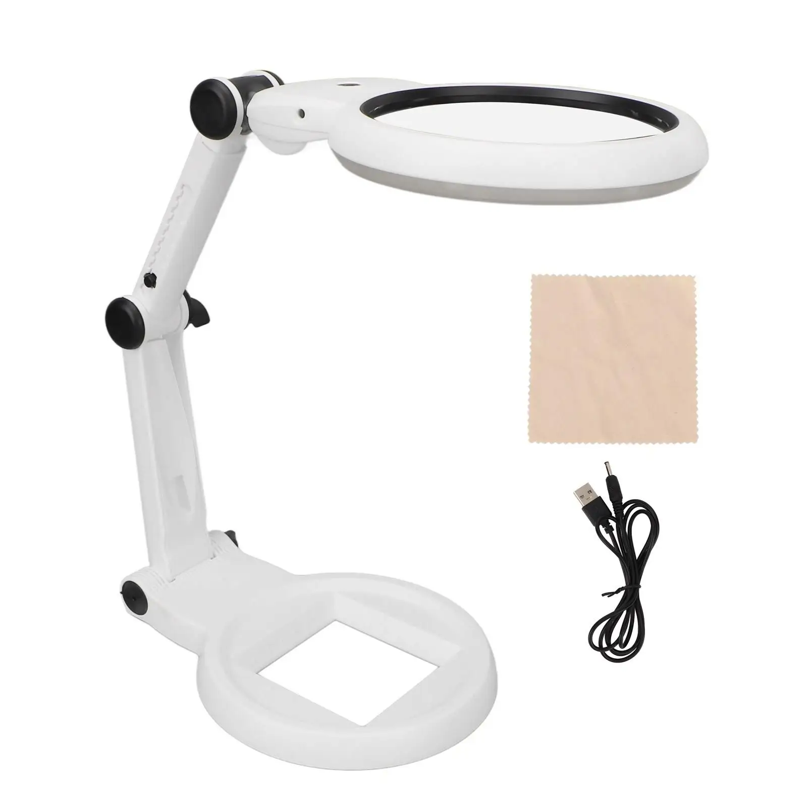 

Foldable Lighted Magnifying Glass 120mm Desktop Magnifier for reading and Hobby Use