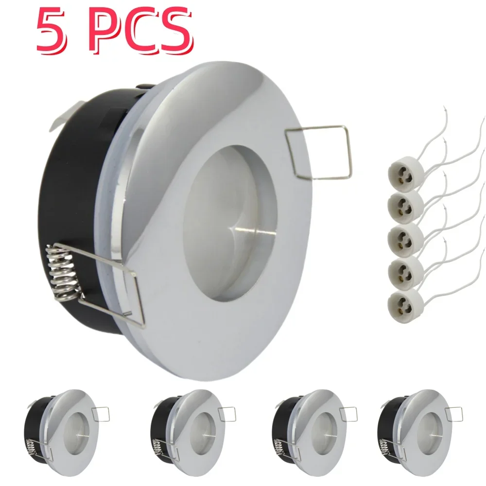 5pcs Recessed Mount Frame with GU10 Lamp Holder Bathroom Spot Lighting Bracket Socket Lamp Holder Fitting Lighting Fixture