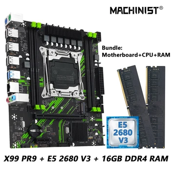 MACHINIST X99 Motherboard-Kit mit Intel Xeon E5 2680 V3 CPU + DDR4 8 GB x 2 2133 MHz Dual-Channel-RAM-Set Computer Combo X99 PR9