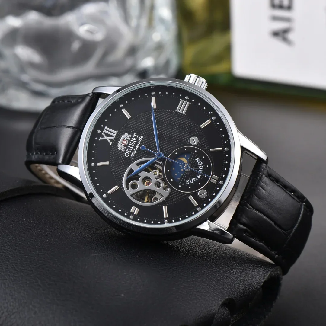 DFDG Mechanical Automatic Unisex Orient Watch Sport World Time Waterproof Shockproof Fully Functional Sun, Moon & Stars Series