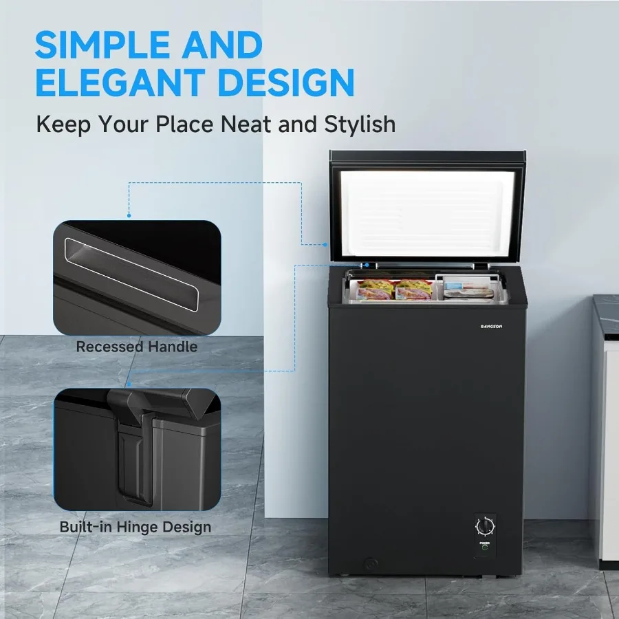 فريزر صدر مدمج 3.5 قدم مكعب مع سلة قابلة للإزالة وترموستات قابل للتعديل للتخزين الفعال في شقة النوم المنزلية أو #6