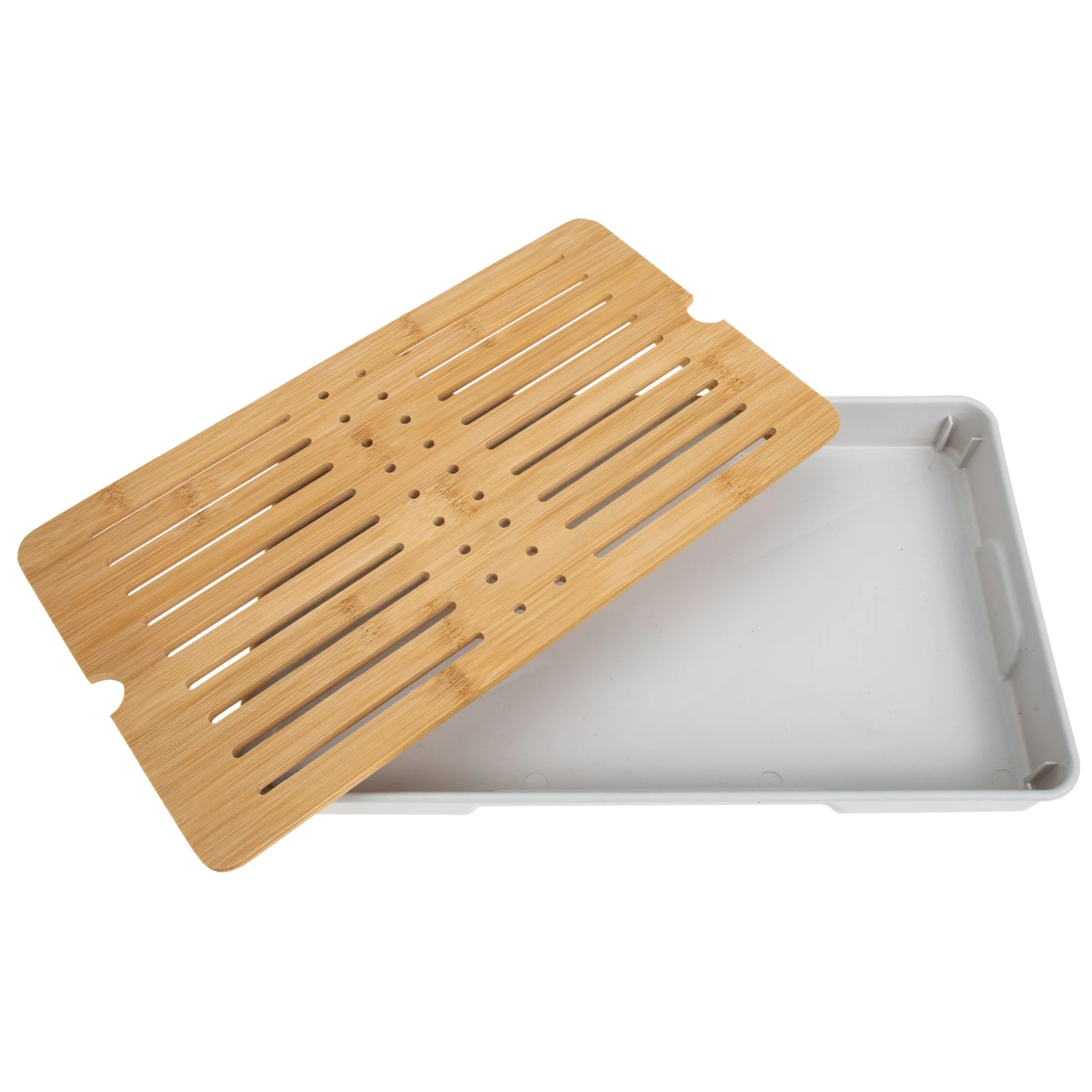 

Water Storage Tea Tray Double Layer Teaware Home Kitchen Bamboo Easy Clean Serving Japanese Style Rectangular Tea Set