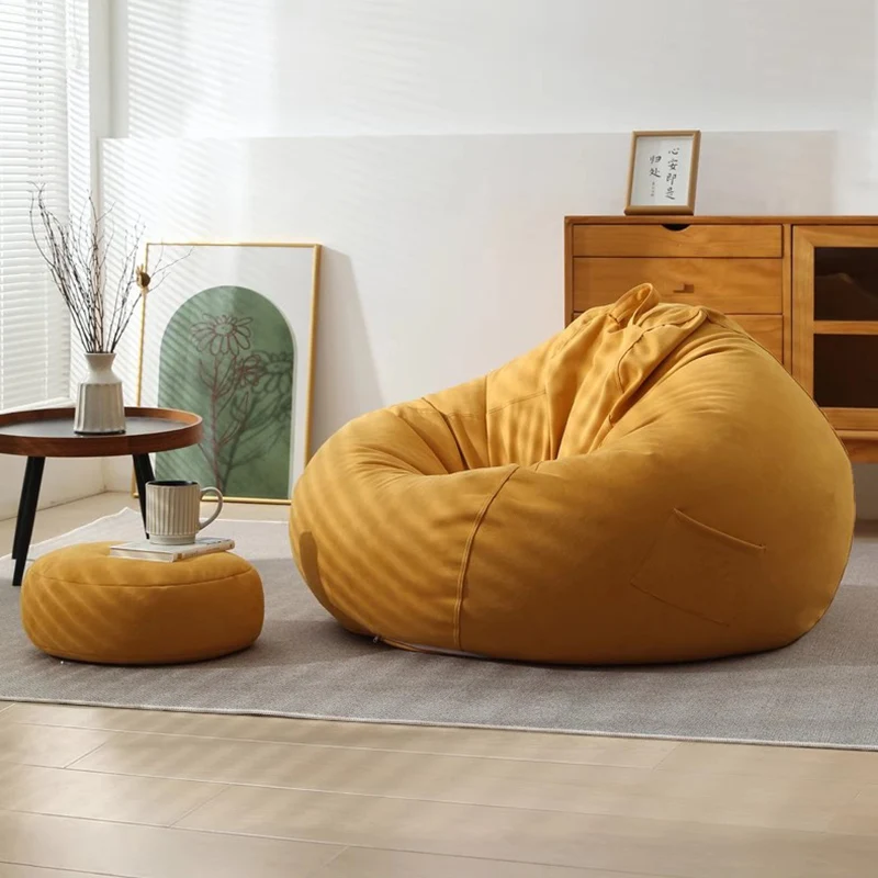 Single Fluffy Bean Bags Sofas Sitting Round Floor Anti Slip Bean Bags Sofas Reclinable Free Shipping Divani Soggiorno Furnitures