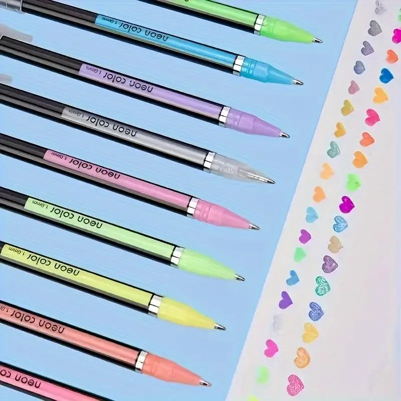 12/18/24Pcs Metallic Glitter Colors Gel Pens for School Office Adult Coloring Book Journals Drawing Art Markers Promotion Pe