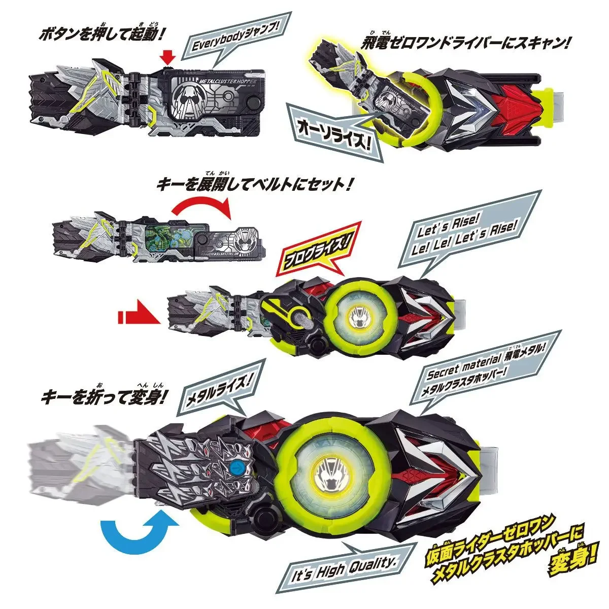 Bandai Kamen Rider 01 Zero One, Metal Cluster Locust, Enhanced Sublimation, Key ZERO ONE