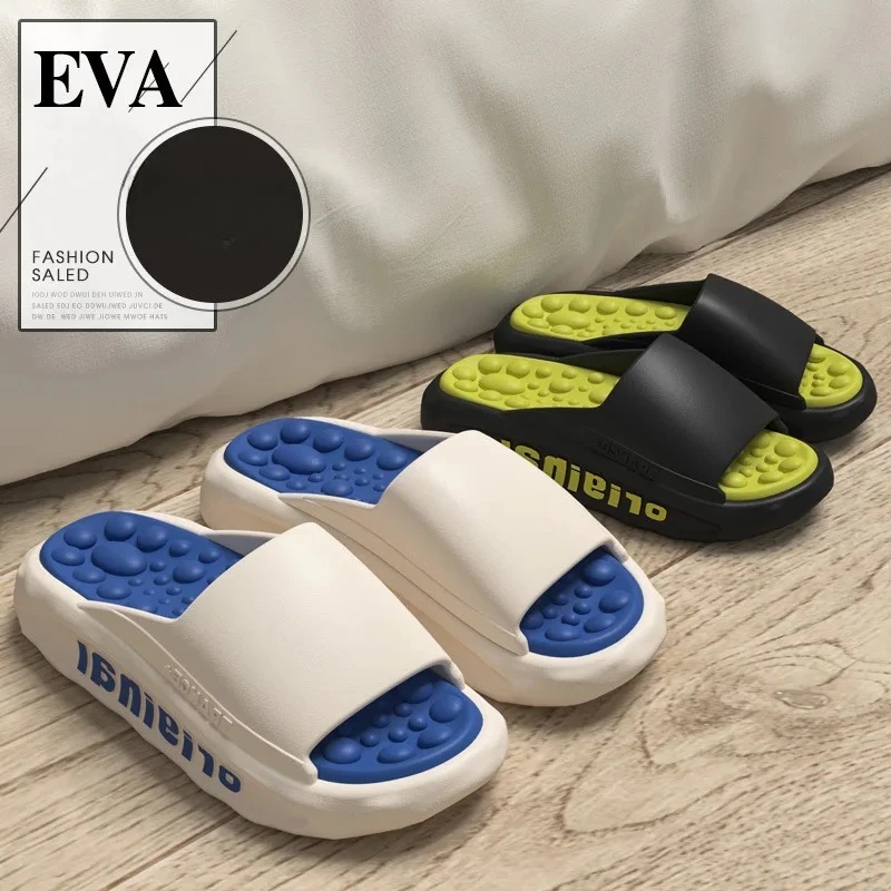 

Men's Summer Massage Slippers Male Indoor Home EVA Soft Bottom Anti-skid Sandals High Quality Casual Ligtweight Comfort Shoes