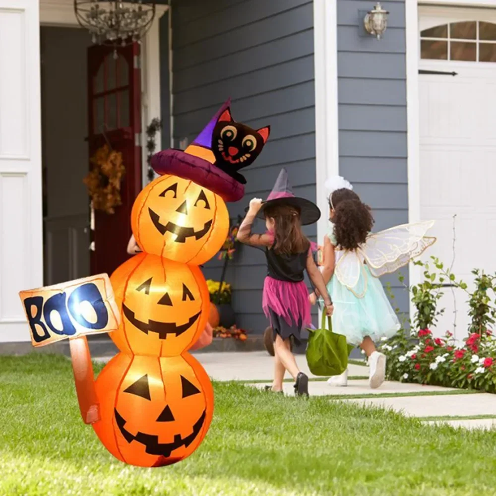 1.6M/5FT Halloween Inflatable Model Pumpkin Built-in LED Lights Holiday Outdoor Indoor Home Garden Party Fun Cute Decoration - view 4