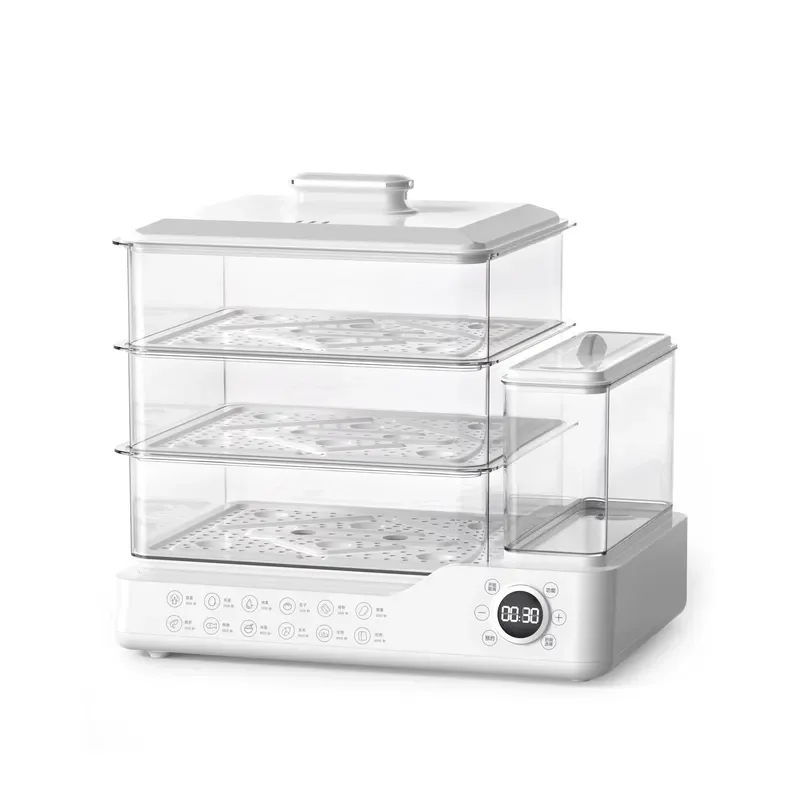 110V Electric Food Steamer 3 Tier Large Capacity Multi Function Kitchen Appliance for Cooking Stewing Vegetables Meat Rice