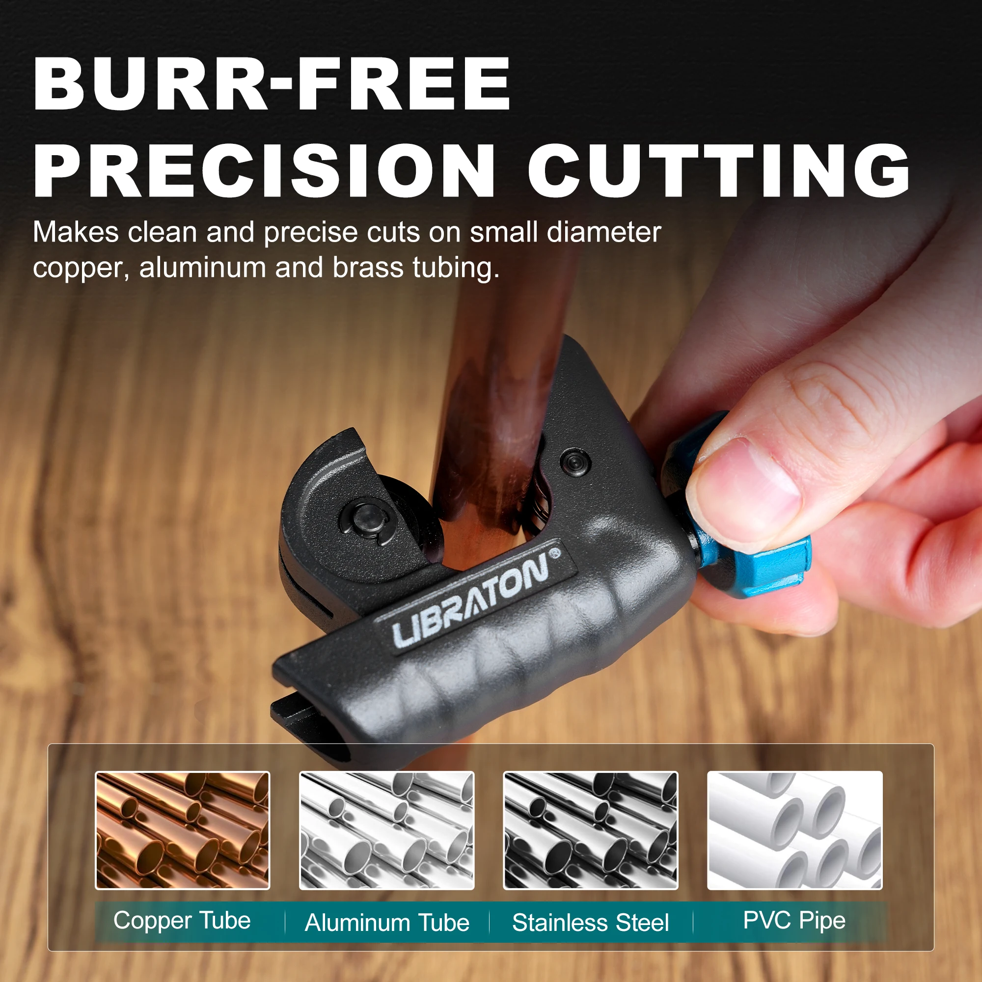 Libraton Mini Schläuche Cutter 4mm bis 28mm, Mini Rohr Cutter, kupfer Rohr Cutter mit Entgraten Werkzeug für Aluminium Rohr, Metall Rohr
