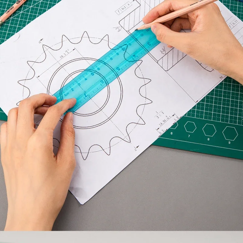 Random 1 Pc 20 cm/8 Inch Flexibale Rulers Soft Plastic, Inches And Metric For School And Office