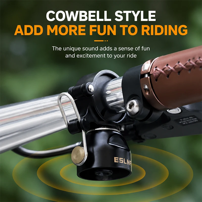 Copper Alloy Bicycle Bell with Single-Strike Mode and Constant Cowbell Mode Cycling Warning Bell for MTB Road Bike Riding Parts