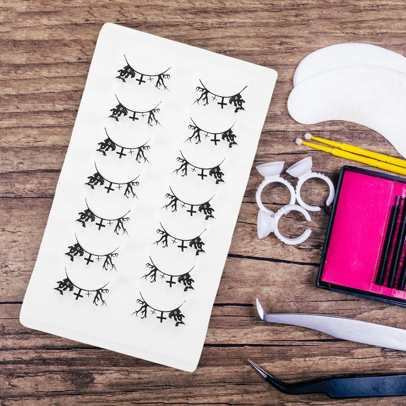 ขนตาฮาโลวีน ดีไซน์สร้างสรรค์ ขนตาปลอมสำหรับผู้หญิง ปาร์ตี้ คอสเพลย์ แต่งหน้า หนาแน่น โดดเด่น แฟชั่น อุปกรณ์เสริมดวงตา