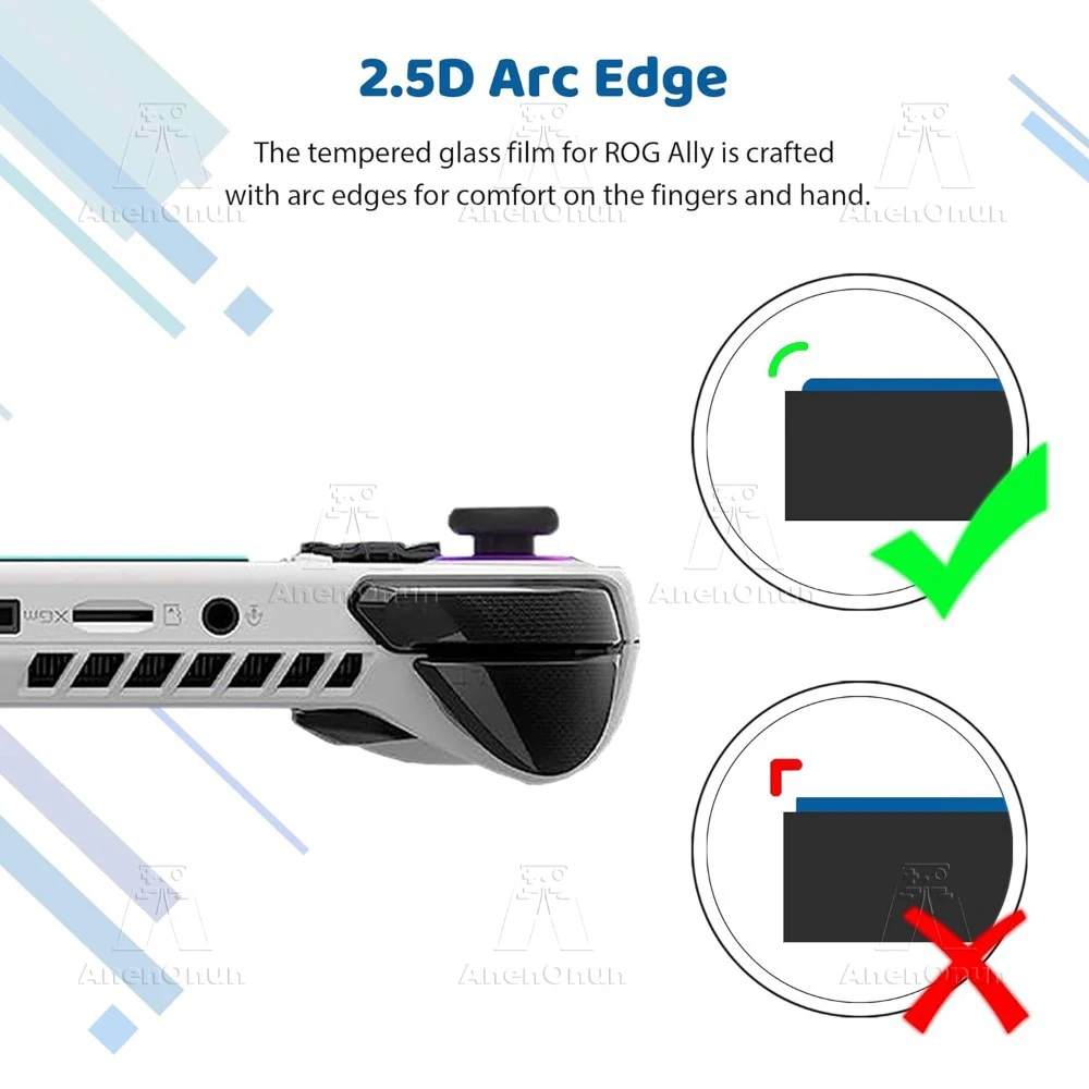 ROG Ally/ROG Ally X HD الزجاج المقسى 9H صلابة Shteatterproof المضادة للخدش المضادة للبصمة 2.5D حافة منحنية شاشة Proctor
