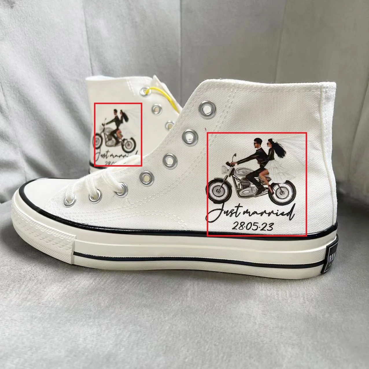 Custom Travel Canvas Shoe, Wedding Presents for Daughter, Photo Props, Birthday Gifts, Bride, Groom, Honeymoon, Anniversary