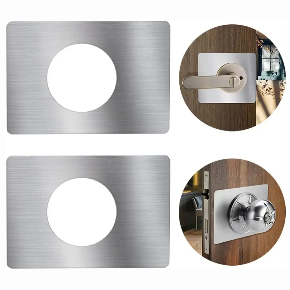 Stainless Steel Door Reinforcement Plate Repair Backplate Door Hardware Door Knobs Fixing Plate Silver Door Lock Repair Plate