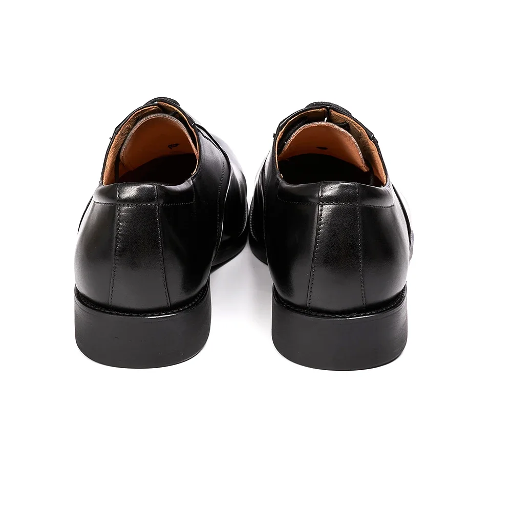 Formal Genuine Leather Derby Men\'s Shoes Handmade Goodyear Leather Shoes Classic Lace-up Business Banquet Dress Shoes Men