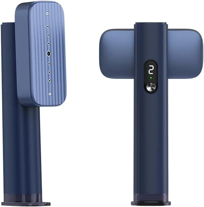 

Portable Travel Steamer for Clothes, 15s Fast Heat, Auto Shut-Off, 100-240V, 100ml Tank, Self-Standing, Blue
