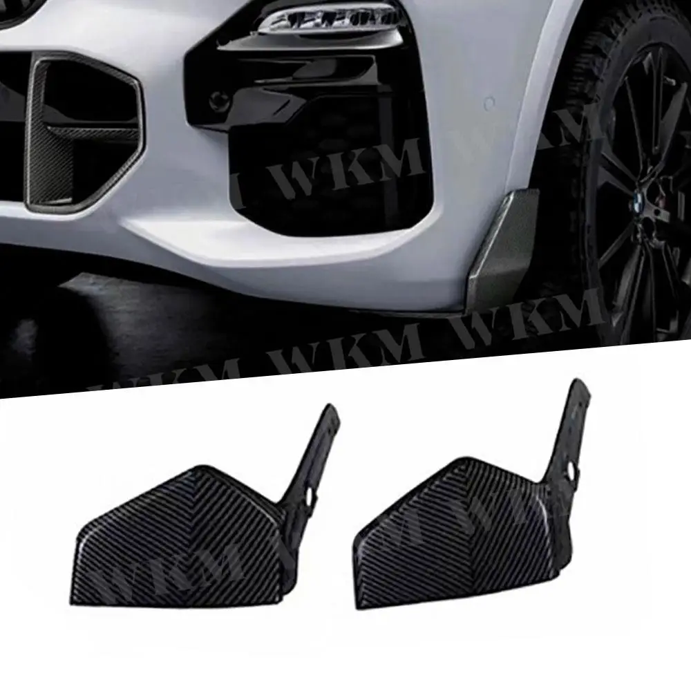 

2pcs Carbon Fiber Front Bumper Splitters Apron Flaps for BMW X5 G05 M sport 2019+ Car Prodection ABS Gloss Black Body Kit