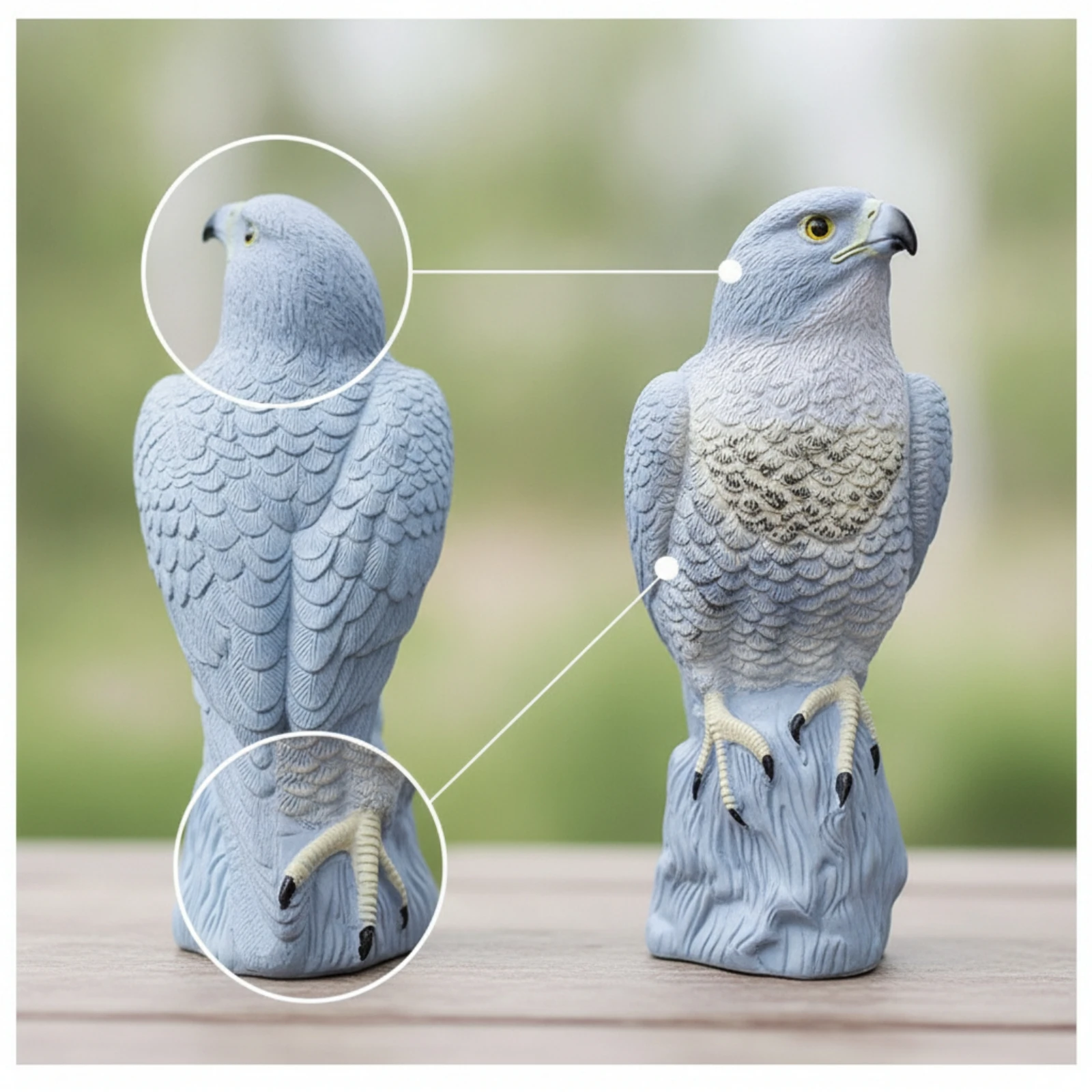 Eagle Figurine with Stump Base Perched Eagle Statue with Tree Stump Decor Lightweight Simulated for Gardeners, Garden, Yard