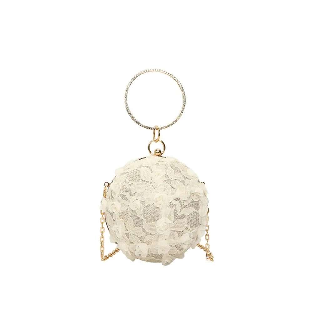 

Mini Embroidery Evening Banquet Bag Lace Shoulder Bag Ball Handbag Large Capacity Crossbody Bag Clutch Purse Women