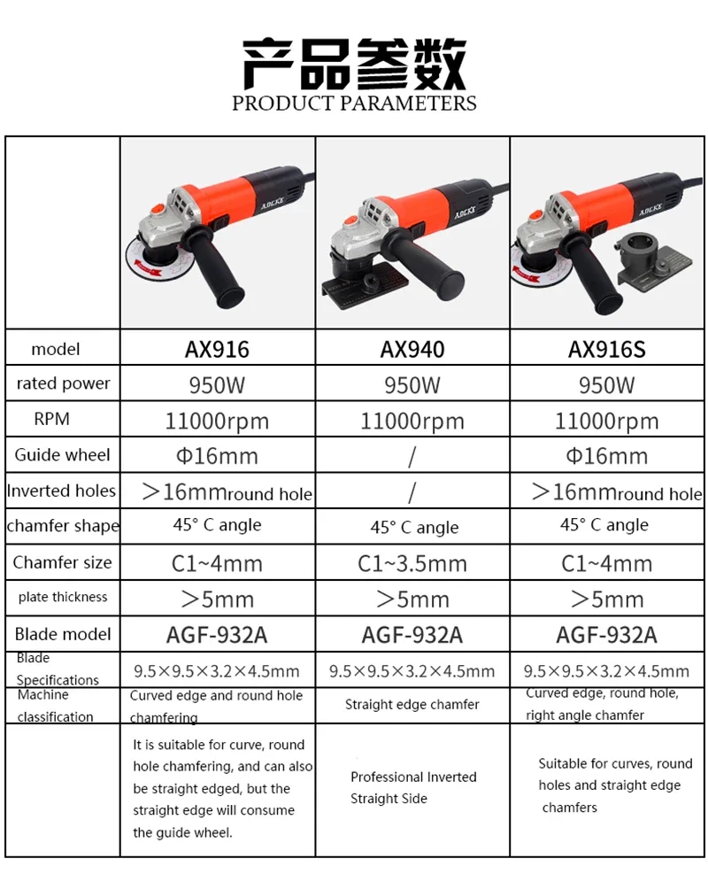 1x Electric Portable Chamfering Machine 45° Multifunction Circular Arc Trimmer rc Corner Round Hole Straight Edge Chamfer Tool