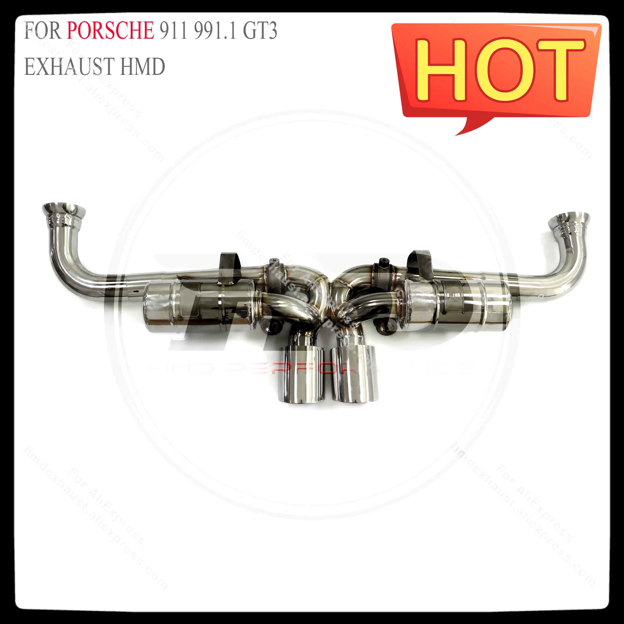 

HMD Exhaust System Stainless Steel Performance Catback for Porsche 911 991.1 upgrade GT3 Muffler With Valve