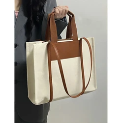 Canvas bag for women with large capacity, new fashion iPad computer, portable commuting bag for women with high-end feeling, ver