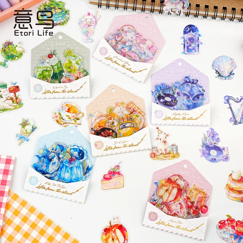 20sets/1lot Kawaii Stationery Stickers Letter from the island Diary Planner Decorative Stickers Scrapbooking