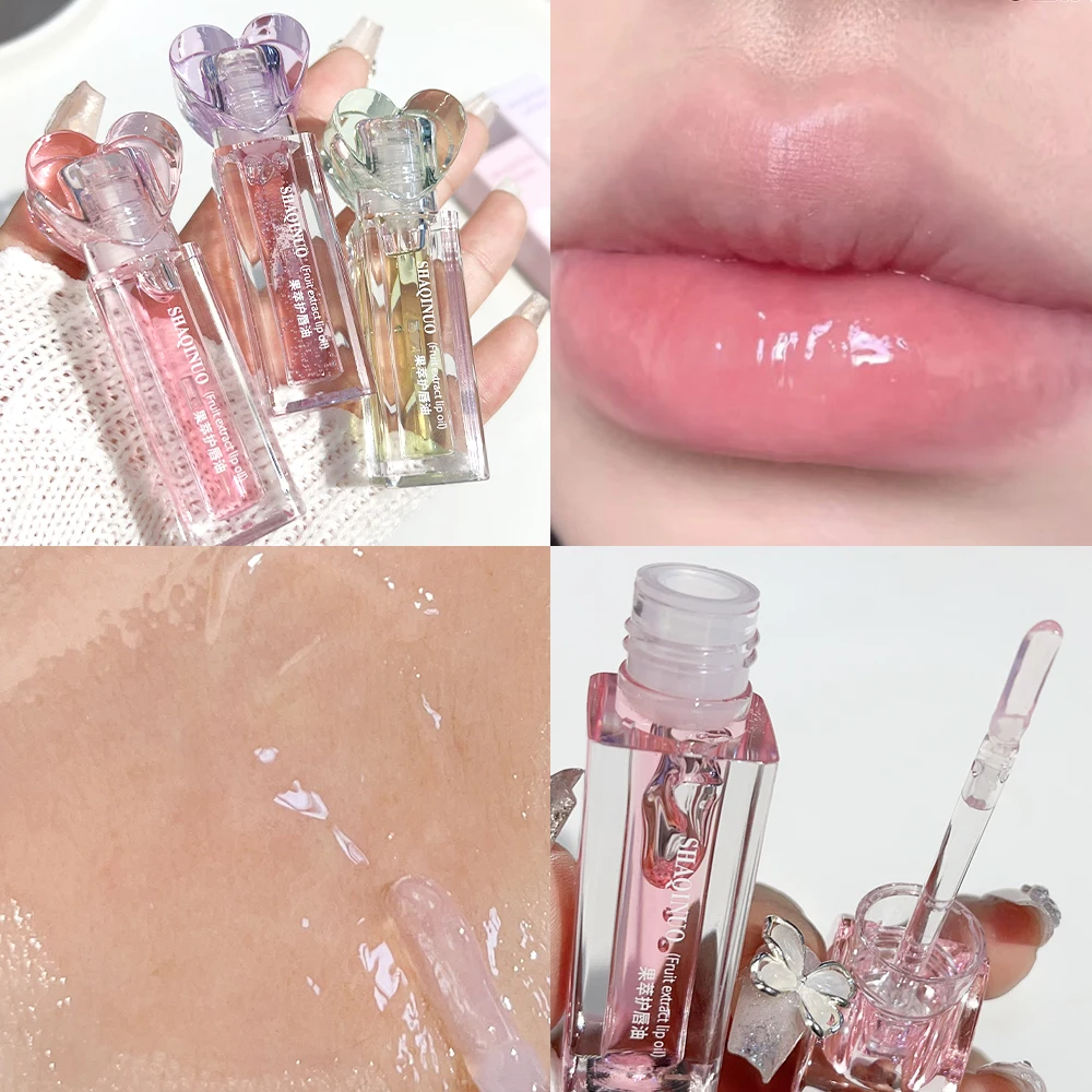 Fruit Plumping Jelly Lip Gloss, Crystal Hidratante, Duradoura, Espelho, Água, Luz Plump, Clear Batom, Maquiagem, Cosméticos