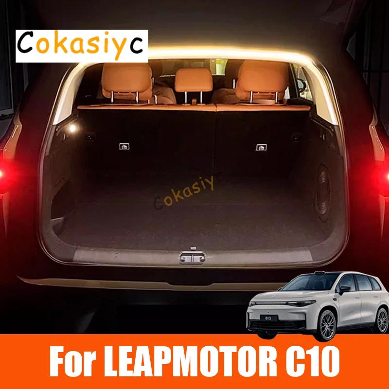 Car Rear Trunk LED Light Bar Strip For Leapmotor C10 2024 2025 2026 Interior Brightening Decorative Lamp Strip Automatic Light