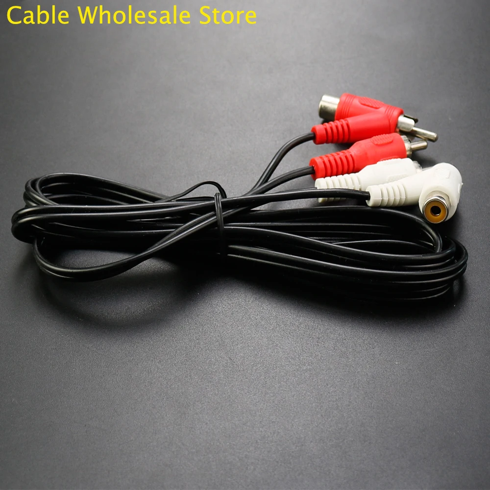 1Pcs 2RCA Male To 2 Female 1/2 Lotus Audio Line Lotus Wire Video Cable For DVD TV Box RCA Audio Splitter Cable Speaker