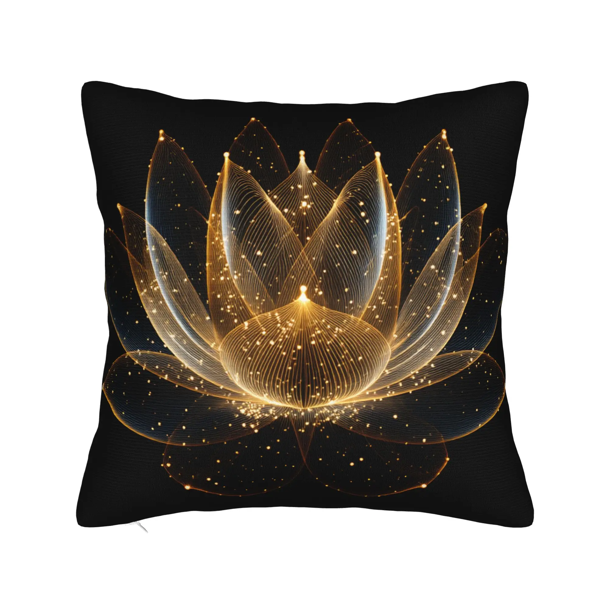Black White Gold Flower Pillow Case  Comfy Pillow Cover For Office Car Home Decor Cute Funny Cushion Cover