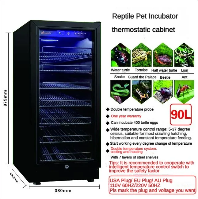 90L Humidity Display Egg Candler Automatic Egg Incubator for Hatching Chickens Reptile Pets