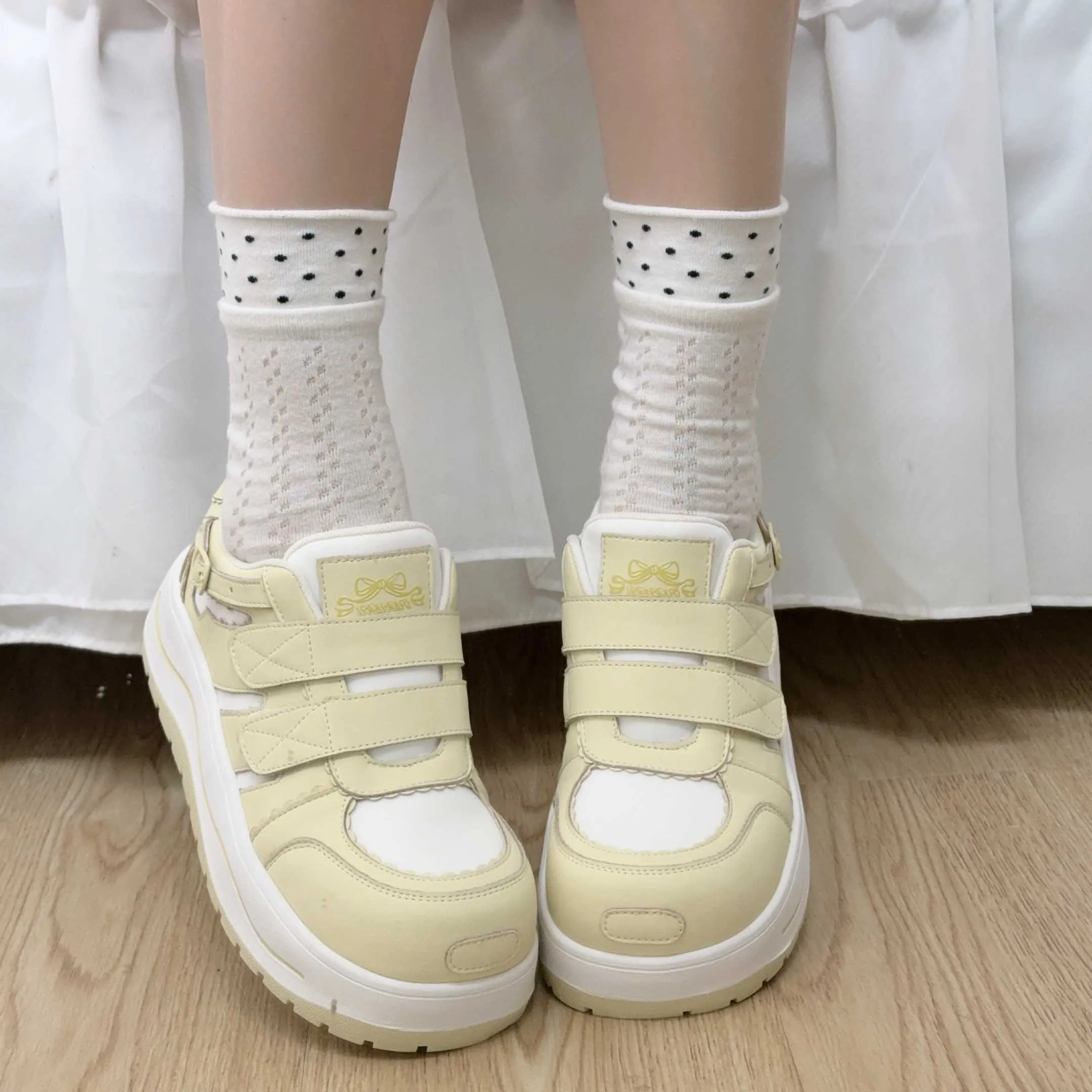 Rainbow Running Gururu Original Sweet Girl Lace Thick Soled Board Shoes Japanese Lolita Girls' Sports Shoes