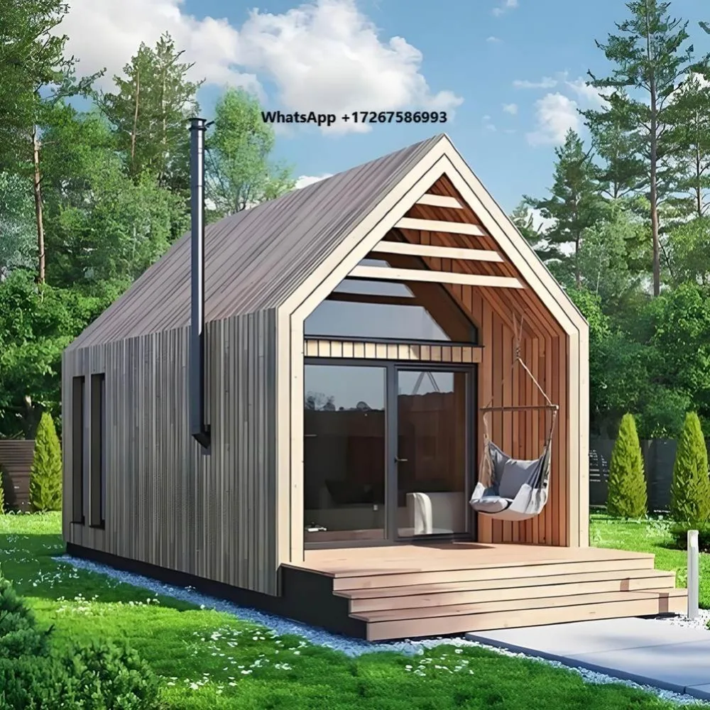 Pointed Roof Hemlock Wood Far Infrared Sauna Room Outdoor Garden Solid Wood Steam Sauna Cabin for Home Spa Relaxation
