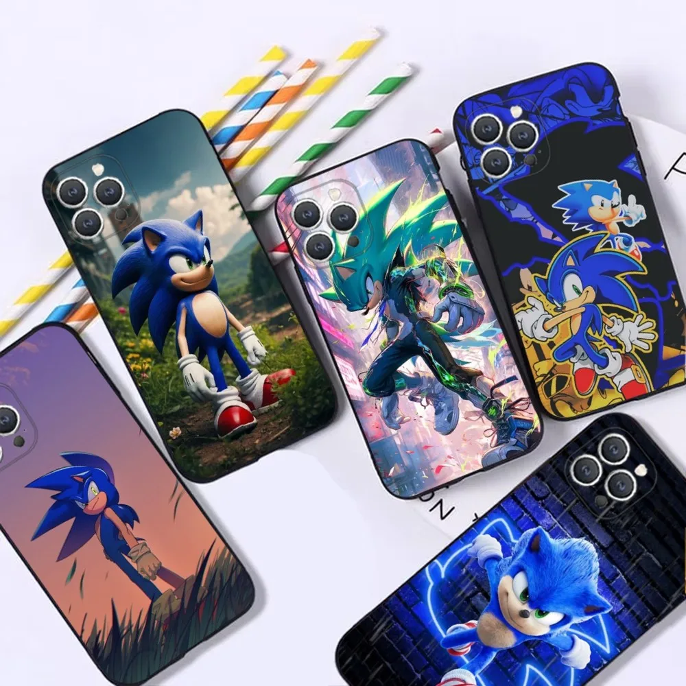 S-Sonics H-Hedgehogs Phone Case For iPhone 16,15,14,13,12,Pro,Max,11,7,8,Plus,XR,XS Max Shockproof Silicone Soft Shell