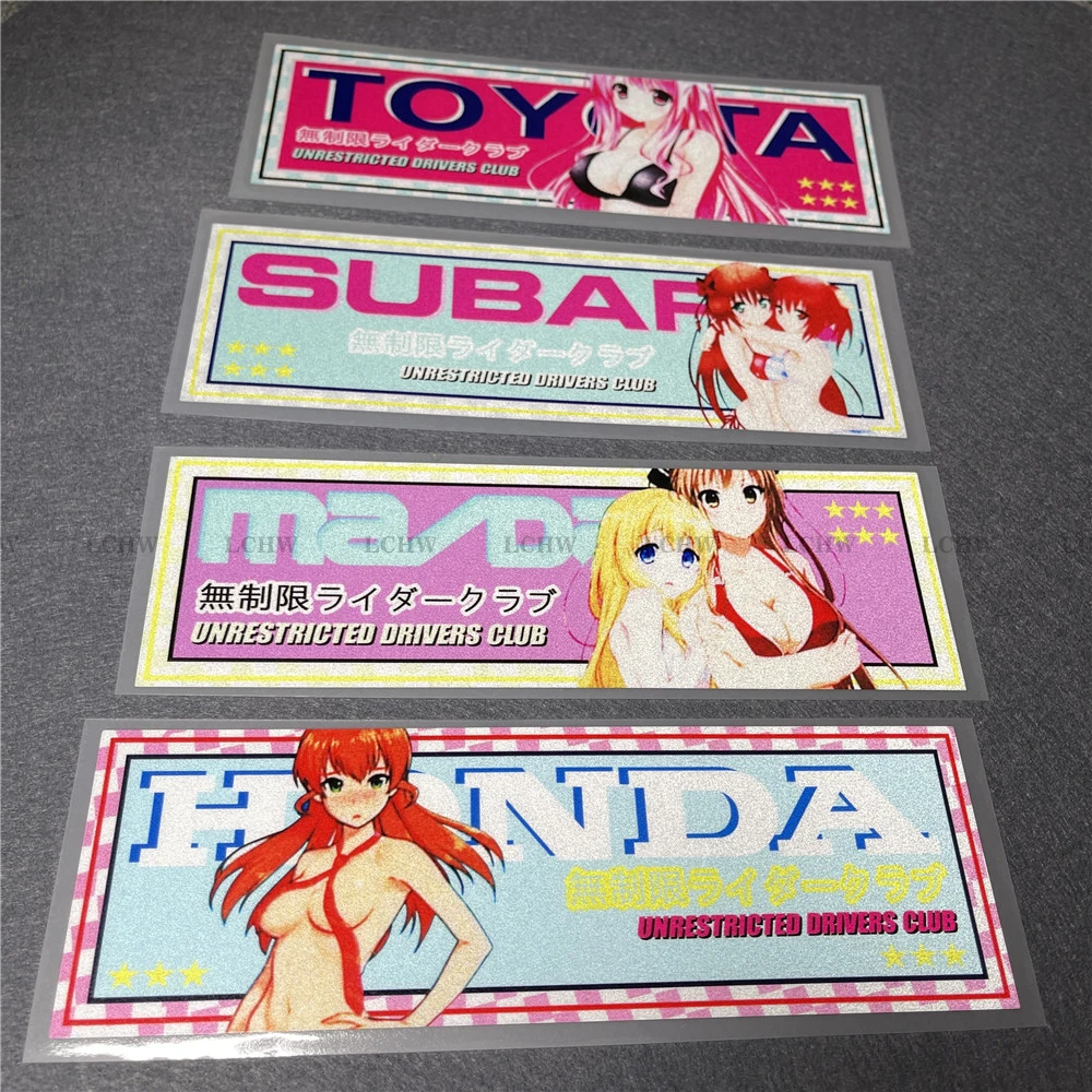 

Unrestricted Drivers Club Anime Girl Stickers Motocross Bike Cycling Race Decal Car Styling Graphic Personalized Label