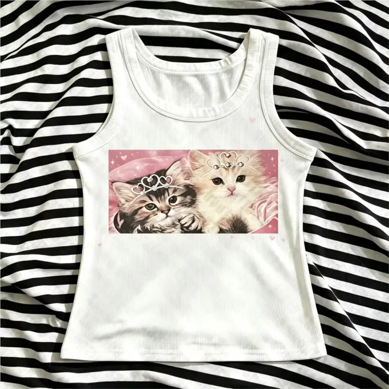 Summer Trashy Y2k 2000s Cuteore Top Y2k Tops With Suspenders Emo Harajuku Shoujo Girl Aesthetic Women's Blouses Gyaru Clothes
