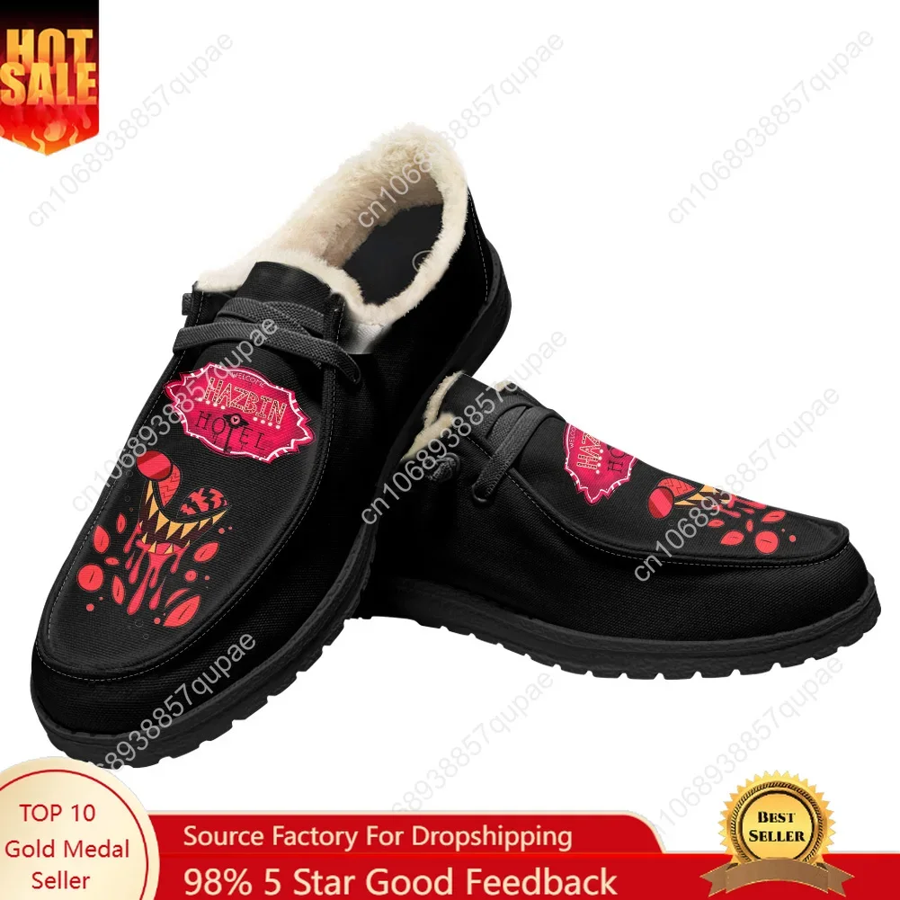 H-Hazbin Hotel Flat Shoes Anime Cartoon Men Women Teenager Sneakers Soft Keep Warm Shoes Outdoor Casual Footwear Custom Shoe