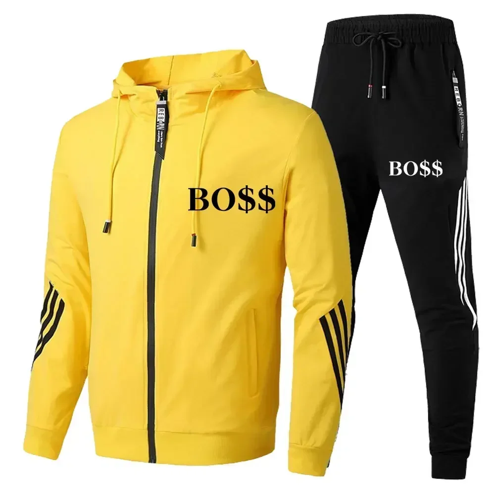 2024 frühling und Herbst Neue Bequeme Sport Fashion Zipper Freizeit Lauf Kleidung Set Sportswear männer