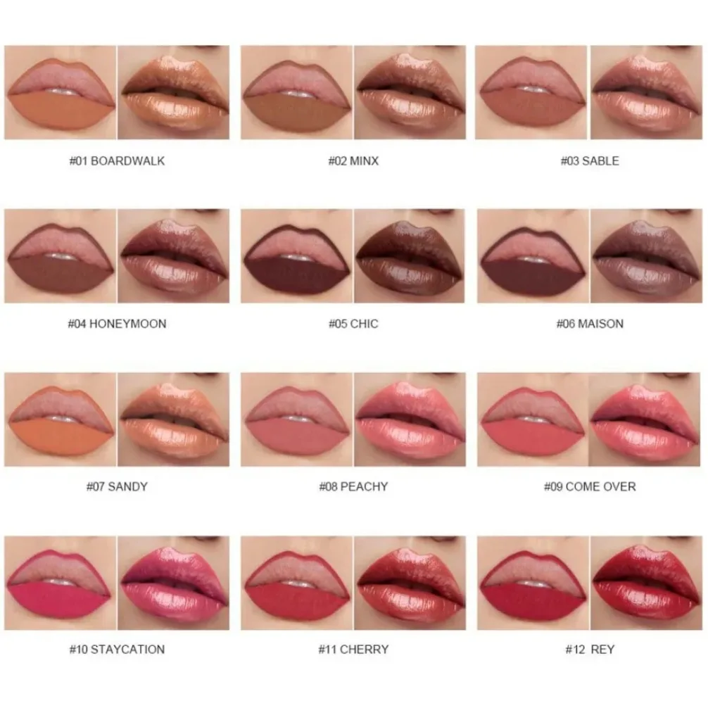 Brillo de labios con logotipo personalizado, resistente al agua, delineador de labios de larga duración, juego de brillo de labios desnudo, Kit de tinte de contorno de labios de maquillaje al por mayor