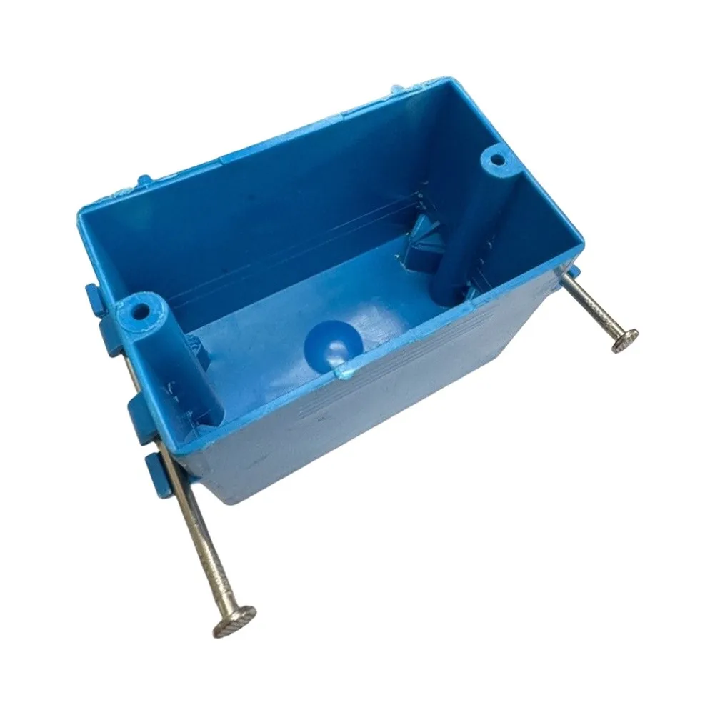 UL94-V2 Certified Blue PVC Wall Box for Recessed For Switch and Outlet Mounting 93mm x 57mm x 72mm 80mm Hole Spacing